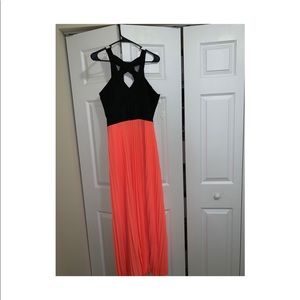 Black and coral dress